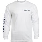 Salt Life All Waters Long Sleeve Classic Fit Shirt, White, Large