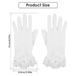 Wedding Floral Bridal Gloves Women’s Short Lace Gloves Tea Party Gloves for Prom Evening Opera Dinner Banquet Party