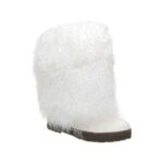 BEARPAW Women’s Boetis White Size 10 | Women’s Boot Natural Fur | Women’s Slip On Boot | Comfortable Winter Boot