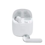 JBL Tune 225TWS True Wireless Earbud Headphones – Pure Bass Sound, Bluetooth, 25H Battery, Dual Connect, Native Voice Assistant (White)