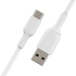 Belkin BoostCharge USB-C Cable (2M/6.6ft), USB-C to USB-A Cable, USB Type-C Cable for iPhone 15 Series, Samsung Galaxy S23, S23+, Note20, Pixel 6, Pixel 7, iPad Pro, Nintendo Switch, and More – White