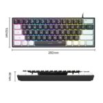 MageGee Mini 60% Gaming Keyboard, RGB Backlit 61 Key Ultra-Compact Keyboard, TS91 Ergonomic Waterproof Mechanical Feeling Office Computer Keyboard for PC, MAC, PS4, Xbox ONE Gamer(White Black)…