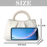 BEGONICA White Pearl Purse Shoulder Bag Women Soft Leather Evening Clutch Bag Wedding Prom Crossbody Bag Small Chic Party Purse (white)