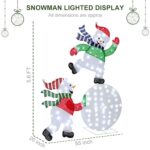 LEWIS&WAYNE 5.6 FT Christmas Outdoor Snowman Lighted, 120 Warm White LEDs Twinkle Effect 2 Snowman Playing Snowball Christmas Holiday Indoor & Outdoor Decorations for Yard, Lawn and Garden