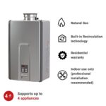 Rinnai RL75IN Tankless Hot Water Heater, 7.5 GPM, Natural Gas, Indoor Installation