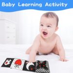 Black and White High Contrast Baby Toys,Baby Soft Books 0-6 Months,A Soft Baby Book for Brain Development in Newborns Aged 6-12 Months,Montessori Learning Toys for Infants Aged 0-3 3-6 Months