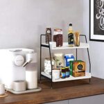 Coffee Bar Accessories and Organizer Countertop, Coffee Station Organizer Kitchen Counter Shelf Organizer,Coffee Condiment Storage,Cup Lid Holder Countertop Shelf for Bathroom,Kitchen (White)