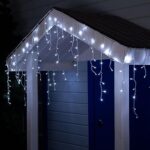 WAKAKA White Icicle Lights Outdoor, 33ft 400 LED Icicle Christmas Lights Indoor with Memory