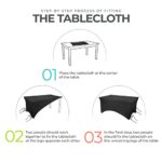 Utopia Kitchen Spandex Tablecloth 2 Pack [6FT, White] Tight, Fitted, Washable and Wrinkle Resistant Stretch Rectangular Patio Table Cover for Event, Wedding, Banquet & Parties [72Lx30Wx30H Inch]