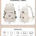 coofay White Carry on Backpack For Women Men Waterproof College Gym Backpack Lightweight Small Travel Backpack Rucksack Casual Daypack Laptop Backpacks Aesthetic Backpack
