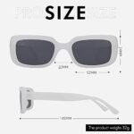 ZENOTTIC Rectangle Sunglasses Polarized Shade Sunglasses Anti UV400 Fashion Square colorful Mirrored Lenses Eyewear for Men and Women (WHITE)