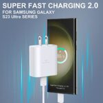 45W Samsung Super Fast Charger Type C with 10FT C Charger Cable, USB C Android Phone Charger for Samsung Galaxy S23 Ultra/S23/S23+/S22 Ultra/S22+/S22, Note 10/Note 20/S20/S21, Galaxy Tab S7/S8, 2Pack