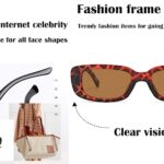 ADMIRING Rectangle Sunglasses Thick Bold Clout Goggles Oval Mod Retro Vintage Kurt Cobain Inspired Sunglasses Round Lens White Frame Gray Lens