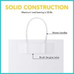 GSSUSA Shopping Bags Large with Handles16x6x12 White 50Pcs Gift Bags, Kraft Paper Bags Bulk, Bags for Small Business, Paper Grocery Bags for Boutique, Merchandise