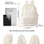 Backpack for Teens Girls Boys, Middle High School Backpack Bookbag Casual Travel Daypack,Waterproof College Students Rucksack with laptop compartment Small Lightweight Work Bag for Women Men White