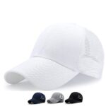 VOASTEK White Trucker Hat for Men Women, Adjustable Plain Vintage Washed Baseball Cap Workout Hat Running Hat Gift for Christmas Day