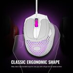 Cooler Master MM720 White Matte Lightweight Gaming Mouse with Ultraweave Cable, 16000 DPI Optical Sensor, RGB and Unique Claw Grip Shape (MM-720-WWOL1)