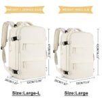 coowoz Large Travel Backpack For Women Men,Carry On Backpack,Hiking Backpack Waterproof Outdoor Sports Rucksack Casual Daypack travel essentials?Off White Thin Material?