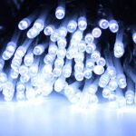 Extra-Long String Lights Outdoor/Indoor, 300 LED Upgraded Super Bright Christmas Lights, Waterproof 8 Modes Plug in Clear Wire Fairy Lights for Bedroom Party Wedding Garden Christmas (Cool White)