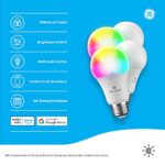 GE CYNC Smart LED Light Bulbs, Full Color and Color Changing, Bluetooth and Wi-Fi Enabled, Compatible with Alexa and Google Home, A19 Bulbs (Pack of 4)