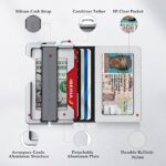 MURADIN Tactical Minimalist Wallet for Men, Slim RFID-Blocking Metal Card Holder, Front Pocket Men’s Leather Dapper Bifold Wallet with Money Clip (Saffiano White)