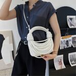 Women Shoulder Bags Clutch Purse Hobo Satchel Handbag Mini Cute Tote with Zipper Evening Leather Bag White