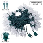 C9 Christmas String Lights White, 66ft 100 LED Faceted Christmas Lights on Green Wire, Plug-in Large Bulb Strawberry String Lights for House Roof Roofline Christmas Tree Party Outdoor