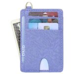 Badiya Slim Minimalist Front Pocket Wallet RFID Blocking Credit Card Holder Compact Card Case with ID Window for Women & Men