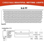 FUNPENY Christmas Net Lights, 9.8ft x 6.6ft 200 LED Mesh Decor with 8 Modes Waterproof Connectable Xmas Decorations for Outdoor Outside Bushes Yard Lawn Patio Tree Garden Party (White)