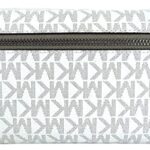 Michael Kors Jet Set Travel Large Trifold Leather Wallet (White PVC)