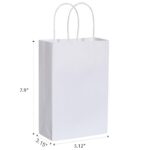 SUNCOLOR 24 Pieces 8″ White Goodie Bags Small Gift Bags with Handle for Party Favor Bags (White)