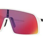 Oakley Men’s OO9406 Sutro Rectangular Sunglasses, Matte White/Prizm Road, 37 mm