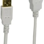 Monoprice 6-Feet USB 2.0 A Male to A Female Extension 28/24AWG Cable (Gold Plated), White (108606)