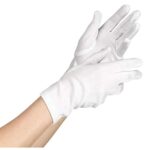 Bold & Elegant White Polyester Gloves (Adult Size) – 1 Pair – Perfect for Any Stylish Affair
