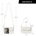 Telena Shoulder Bag for Women, White Purse Handbag Vegan Leather Small Shoulder Purse Crossbody Bag – 2 Adjustable and Detachable Shoulder Straps