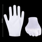 Zhehao 48 Pieces White Gloves Soft Stretchy Working Gloves Coin Jewelry Silver Inspection Gloves, Stretchable Lining Gloves Reusable Mittens for Women Men