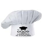 Hyzrz Funny Chef Hat – Mr. Good Looking is Cooking – Gifts for Fathers Day, Mothers Day, Birthday Adjustable Kitchen Cooking Hat for Men & Women (White)