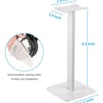 New bee Headphone Stand Headset Holder Earphone Stand with Aluminum Supporting Bar Flexible Headrest ABS Solid Base for All Headphones Size (White)