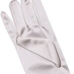 Leg Avenue Satin Wrist Length Gloves, O/S, White