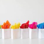 5.25 X 3.25 X 8 White Kraft Paper Gift Bags Bulk with Handles. Ideal for Shopping, Packaging, Retail, Party, Craft, Gifts, Wedding, Recycled, Business, Goody and Merchandise Bag (White)