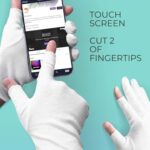 ANSMIO 2 Pairs Cotton Gloves Touchscreen, White Gloves for Dry Hands, Cotton Gloves for Sleeping, Moisturizing Night Gloves, White Gloves 100% Cotton, Size M (2 Pairs)