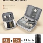 LUGGEX White Carry On Luggage with Spinner Wheels, PP Lightweight Suitcase with 14 Inch Case, Expandable Luggage 2 Piece