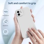 FUNMIKO Designed for iPhone 12 Case with Screen Protector,Complete Protection with Enhanced Camera Lens Cover,Soft Silky Silicone Protective Phone Case for iPhone 12 6.1″,White