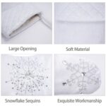 3PCS White Christmas Stockings Large White Faux Fur Xmas Stocking with Silver Sequin Glitter Snowflake Xmas Tree Hanging Stocking Wall Fireplace Home Decoration