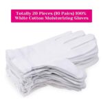 100 Percent Cotton Gloves for Dry Hands Eczema, Selizo 10 Pairs White Cotton Gloves for Women Dry Hands Moisturizing Cosmetic Sensitive Irritated Skin Spa