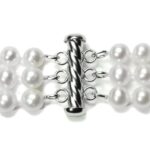 Sterling Silver 3-Row White Freshwater Cultured A Quality Pearl Bracelet (5.5-6mm), 7.25″