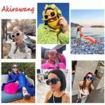 Akirawang Fashion Square Inflated Sunglasses for Women Men Oversized Thick Frame Trendy Glasses Mask Shades Designer Style