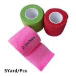Hysiwen 6 Pack 2″ x 5 Yards Self Adhesive Bandage Breathable Cohesive Wrap Self Adherent Vet Tape Self Stick Bandage Wrap for Sports, Athletic, Wrist, Ankle(White)
