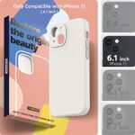 SURPHY Compatible with iPhone 13 Case with Screen Protector, (Camera Protection + Soft Microfiber Lining) Liquid Silicone Phone Case 6.1 inch 2021 (White)