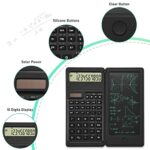 EooCoo Scientific Calculator with Notepad,10-Digit Large Display Office Desk Calcultors,Support Solar and Battery,Professional Foldable Calculator for Students, School and College